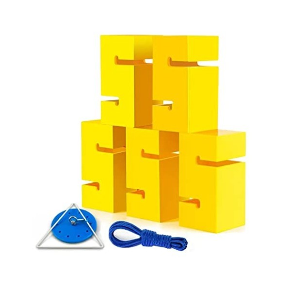 Trousse de Jeu Field Day | Jeu de Travail déquipe dempilement de Blocs | Jeu de pelouse en Plein air pour 5 à 20 Personnes 