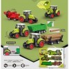 AptoFun 1:55 Jeu de jouets de ferme avec 2 grands véhicules tracteurs, 3 remorques, 4 bûches en bois pour enfants à partir de