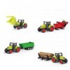 AptoFun 1:55 Jeu de jouets de ferme avec 2 grands véhicules tracteurs, 3 remorques, 4 bûches en bois pour enfants à partir de