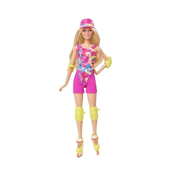 Barbie Le Film Poupée Mannequin Patineuse En Tenue De Patinage Avec Justaucorps, Cycliste Et Rollers, Accessoires Vert Fluo I