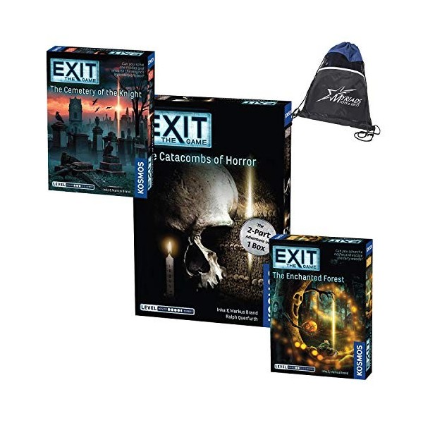 EXIT : The Game Folklore Set – La forêt enchantée, le cimetière du chevalier et les cadetobes dhorreur avec sac à cordon