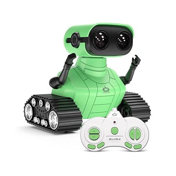 ALLCELE Robot Enfant Jouet, Jouets Robots Télécommandés Rechargeables，avec Yeux LED, Musique et Sons Intéressants pour Garçon