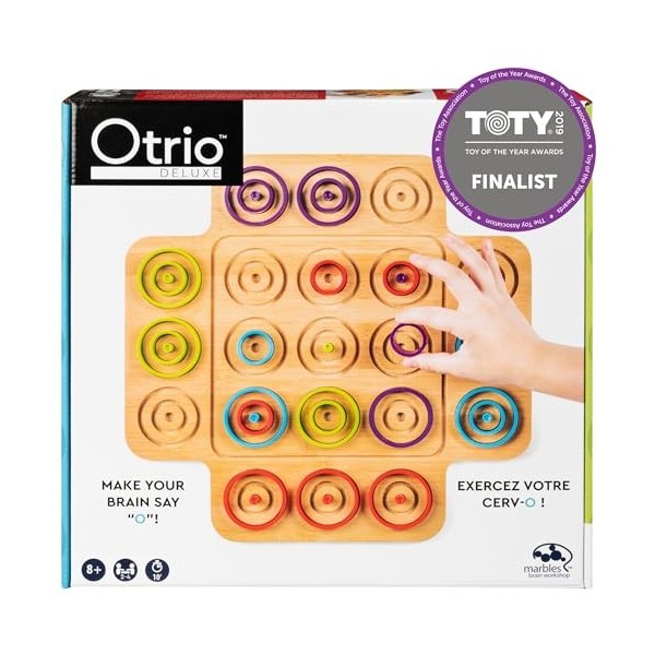 SPIN MASTER GAMES - MARBLES - OTRIO VERSION BOIS - Jeu de Société Stratégique - Jeu dAlignement - 6044801 - Jouet Enfant 8 A