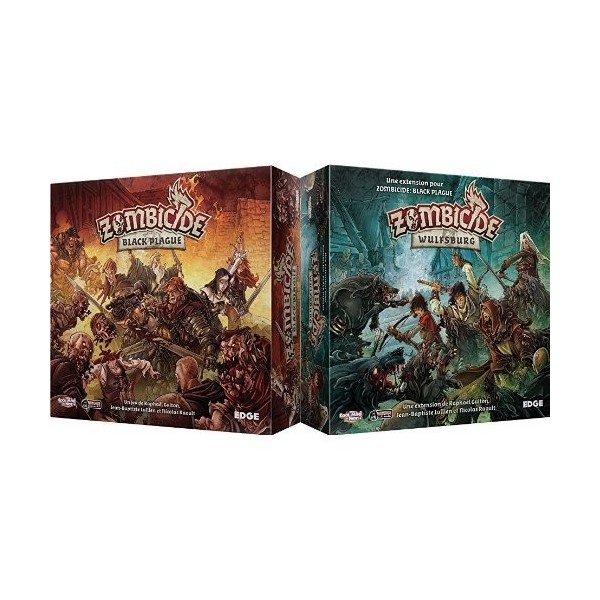 Pack Asmodee - EFCMZB01 - Zombicide Black Plague et Asmodee - UBIZBP02 - Zombicide Black Plague - Wulfsburg