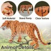 BUYGER Jeux Figurine Animaux, 13 Pièces Grand Animaux de la Savane Jungle Animaux Jouet Forêt Sauvages Safari Zoo Set Cadeau 
