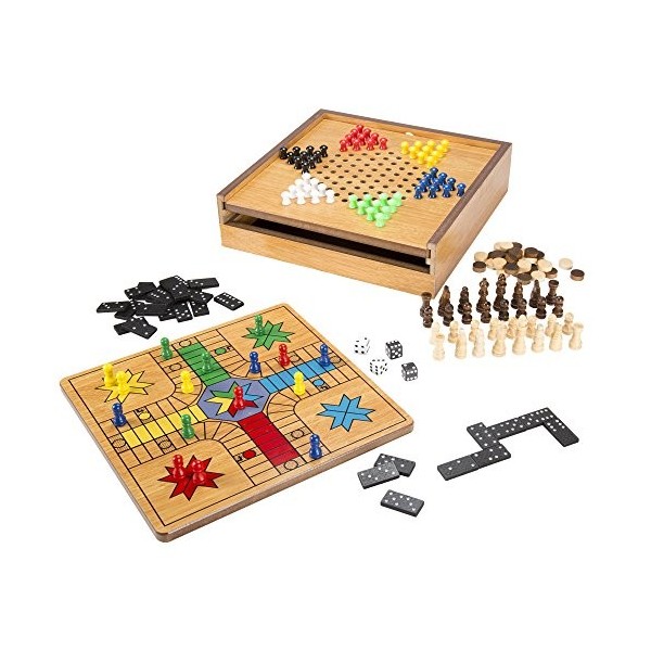 Hey! Play! 7-in-1 Combo Jeu avec Chess, Ludo, Chinese Checkers et Bien Plus Encore