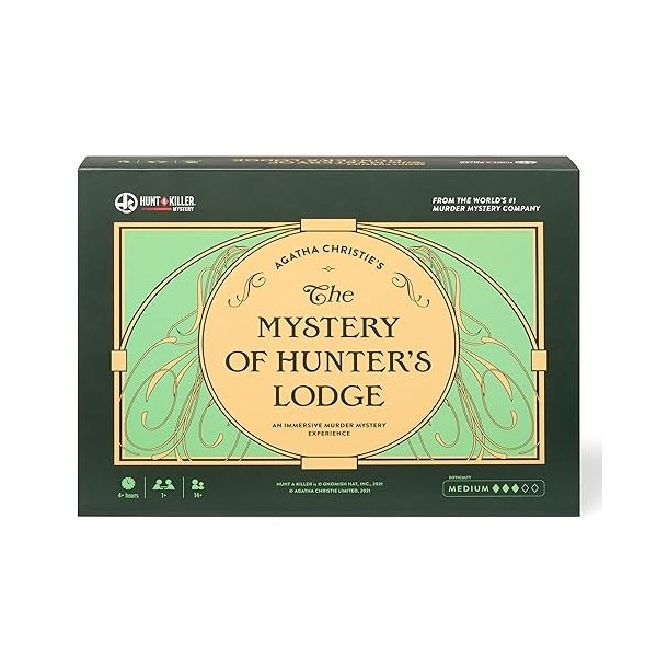 Hunt A Killer - Agatha Christies The Mystery at Hunters Lodge – Jeu mystère immersif , soirée de jeu, rendez-vous galant, r