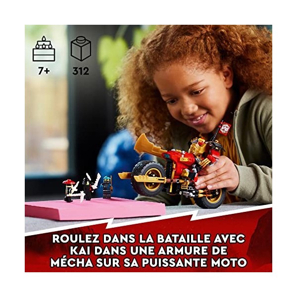 LEGO Ninjago 71783 La Moto du Robot De Kai â€“ Ã‰Volution, Jouet Garçons Et Filles De Ninja Ã‰volutif, Figurine Robot Et 2 Mi