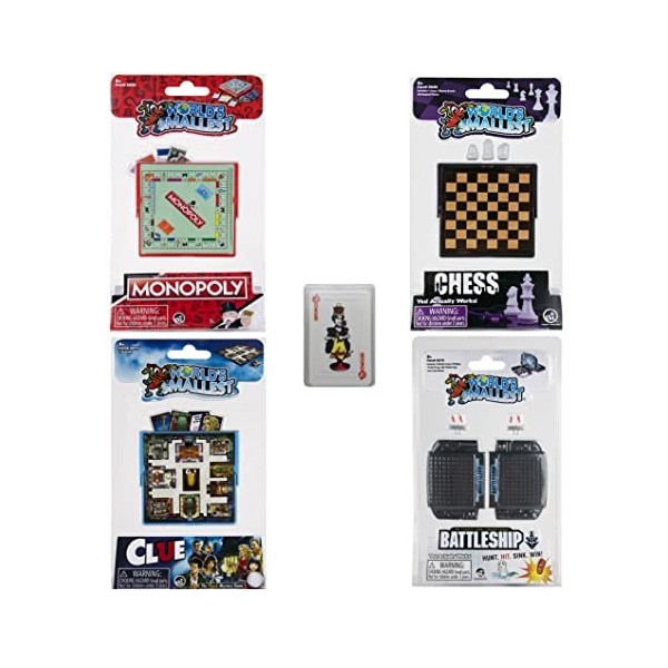 Ensemble de jeux classiques miniatures – Monopoly – Échecs – Indice – Bataille navale – par le plus petit du monde avec des c