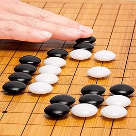 HEWAN Jeu de Plateau de Jeu de société en Bambou Double Face Classique Jeu de société de stratégie Chinois avec pièces déche