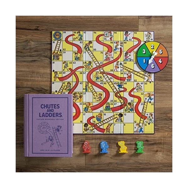 WS Game Company Chutes and Ladders Édition bibliothèque vintage