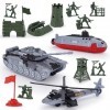 Crelloci Army Toys Lot de 18 jouets sous-marins moulés sous pression pour hélicoptère, avion - Figurines daction pour hommes