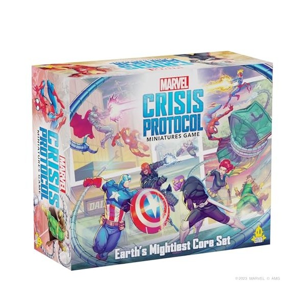 Marvel : Crisis Protocol Earths Mightiest Core Set – Héros et méchants emblématiques pour des batailles épiques! Jeu de supe