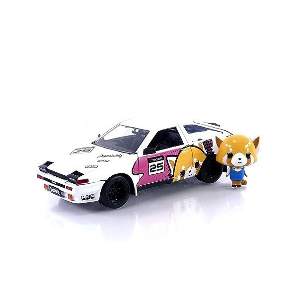 Jada Toys Aggretsuko 1/24 Hollywood Rides 1986 Toyota Trueno avec Aggretsuko Figurine