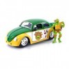 Jada Toys Teenage Mutant Ninja Turtles 1/24 Hollywood Rides VW Drag Beetle avec Michelangelo Figurine