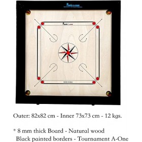 Carrom International Turnier Planche A-One en bois de bouleau naturel 8 mm 12 kg 74 x 74 cm Extérieur 83 x 83 cm