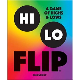 Gamewright - Hi Lo Flip – Un jeu de cartes des hauts et des bas, multicolore, 20,3 x 16,5 x 5 cm