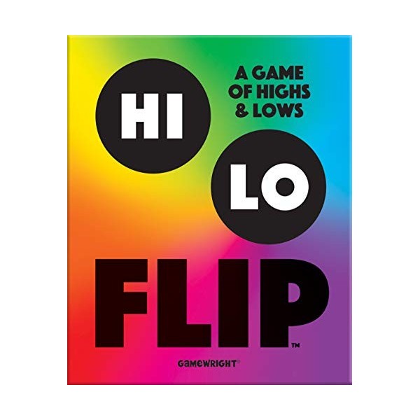 Gamewright - Hi Lo Flip – Un jeu de cartes des hauts et des bas, multicolore, 20,3 x 16,5 x 5 cm