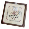 Planche carrom Precise - Avec coins en noyer - 12 kg - Planche de 6 mm - Champion du monde en Inde - Complète avec pierres, s