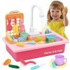 Mini Tudou Jouets dévier avec Eau Courante,Jouets de Cuisine pour Fille,Jeu de rôle Électronique Cuisine Jouets deau avec R