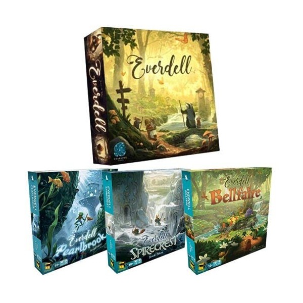 Surfin Meeple PKGamePack Everdell Le Jeu de Base + 3 Extensions - Version Française