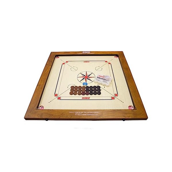 Carrom Board Synco 2980 Planche de tournoi professionnelle 74 x 74 cm