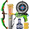 Doloowee Arc et Flèches pour Enfants Jouets avec Lumières LED - 27Pcs Archery Set Includes 1 Bow, 10 Suction Cups Arrows Targ