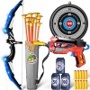 Doloowee Arc et Flèches pour Enfants Jouets avec Lumières LED - 27Pcs Archery Set Includes 1 Bow, 10 Suction Cups Arrows Targ