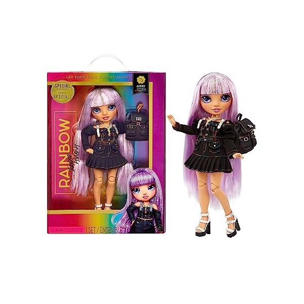 Rainbow Junior High Special Edition - Avery Styles - Poupée Articulée 22.86cm Cheveux aux Reflets Arc-en-Ciel avec Accessoire