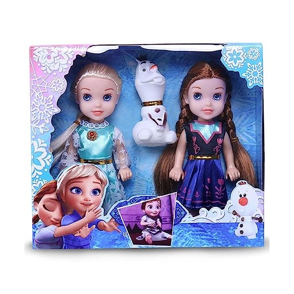 Barbie Frozen Extra Doll, Cadeau Frozen, Anna Elsa Princesse, 6 Signes thématiques, articulations Mobiles, Cadeau pour Les En