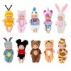 Fivtsme Mini Poupées Reborn, Lot de 10 Poupées Bebe, 4 Pouces Mini Poupées Réalistes de Nouveau-Né avec Des Vêtements, Jouet 