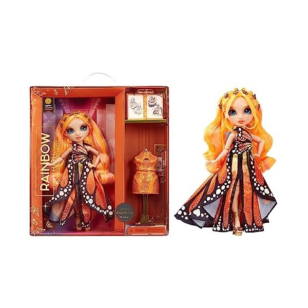 RAINBOW HIGH Fantastic Fashion Poupée Mannequin - Poppy Rowan - Poupée Mannequin Orange 28cm et Ensemble de Jeu avec 2 Tenues