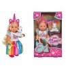 Simba - Evi Love Petite Licorne - Mini Poupée 12cm - Robe Licorne Multicolore - Serre-Tête et Petite Licorne Inclus - 1057334