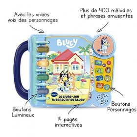 VTech – Bluey – Mon Livre-Jeu Interactif, Livre Éducatif Enfant, Jouet Bluey – 3/7 ans – Version FR
