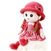 Poupée de Chiffon Fille Mignon Jouet en Peluche Bébé Douce Poupée Princesse Chapeau et Vêtements Détachables Cadeau Fille Pou