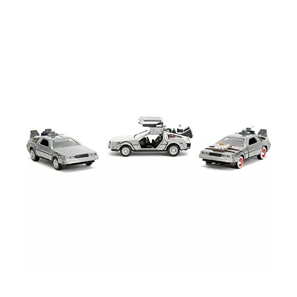 Jada Toys - DMC De Lorean Time Machine 3-Pack - Back to The Futur - 1/32