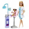 Barbie ​Métiers Coffret Dentiste Avec 2 Poupées, Fauteuil De Dentiste, Station De Travail Pour Dentiste Et Accessoires, Jouet