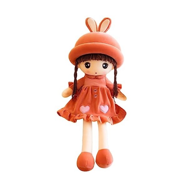 Poupée de Chiffon Fille Mignon Jouet en Peluche Bébé Douce Poupée Princesse Chapeau et Vêtements Détachables Cadeau Fille Pou