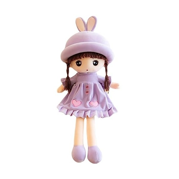 Poupée de Chiffon Fille Mignon Jouet en Peluche Bébé Douce Poupée Princesse Chapeau et Vêtements Détachables Cadeau Fille Pou