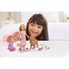 Barbie - Naissance des Chiots - Coffret avec Poupée Articulée, 1 Chienne et ses 3 Chiots - Nombreux Accessoires de Soins - 29