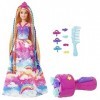 Barbie Dreamtopia poupée Princesse Tresses Magiques aux longs cheveux blonds avec extensions multicolores, peigne et accessoi