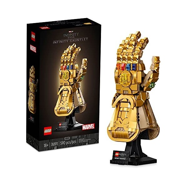 LEGO Marvel Infinity Gauntlet 76191 Collectible Building Kit. Thanos Right Hand Gauntlet Model with Infinity Stones 590 Piec