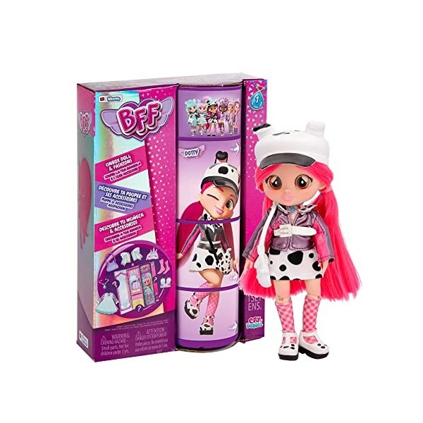 BFF BY CRY BABIES Jenna | Poupée Fashion à Collectionner avec Cheveux Longs, Vêtements en tissu et 9 Accessoires - Jouet Cade