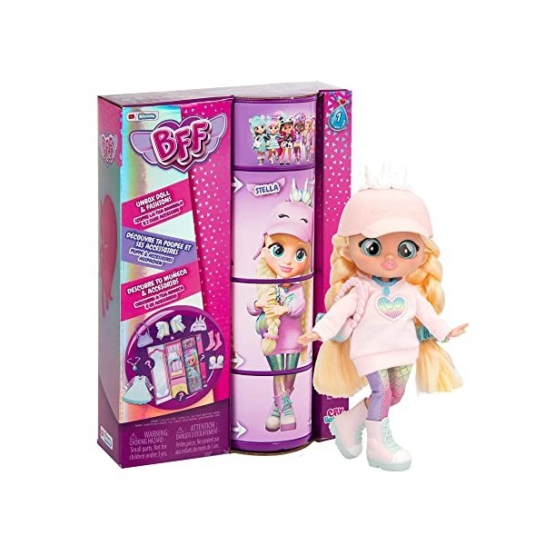 BFF BY CRY BABIES Jenna | Poupée Fashion à Collectionner avec Cheveux Longs, Vêtements en tissu et 9 Accessoires - Jouet Cade