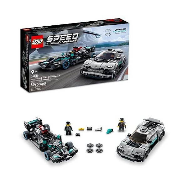 LEGO Speed Champions Mercedes-AMG F1 W12 E Performance & Mercedes-AMG Project One 76909 Building Kit. for Ages 9+ 564 Pieces