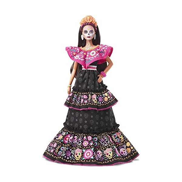 Barbie Signature poupée de collection Dia de los Muertos habillée et maquillée en Catrina, jouet collector, GXL27