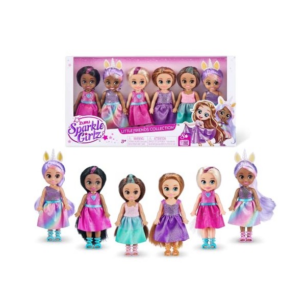 SPARKLE GIRLZ, Lot de 6 Mode à Collectionner, poupées à Habiller de Princesse, 100524, 6 Pack