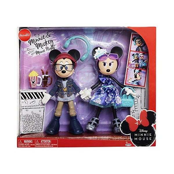 Minnie Mouse - Pack de 2 Minnie & Mickey Poupées Mannequins en Sortie Ciné