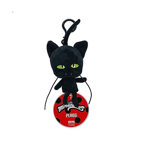 Miraculous Ladybug - Plagg - Kwami en Taille réelle 12 cm - Jouet en Peluche à Collectionner - Peluche très Douce, avec Yeu