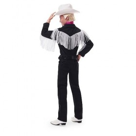Barbie Le Film Poupée Mannequin Articulée Ken® En Tenue Noire À Franges Blanches, Chapeau Et Bottes De Cowboy Et Bandana Rose